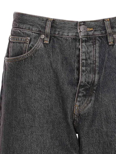 Sunflower Loose Fit Black Stone Washed Organic Denim Jeans In Multi
