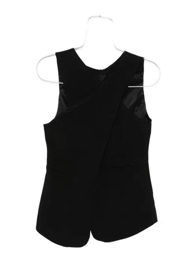 Emporio Armani Draped Sleeveless Top With Asymmetric Panel In Black