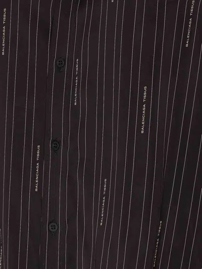 Balenciaga Pinstriped Black Button-down Shirt Women In Brown