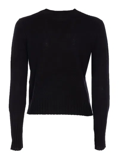 Guest In Residence Shrunken Crewneck Sweater In Cashmere In Black