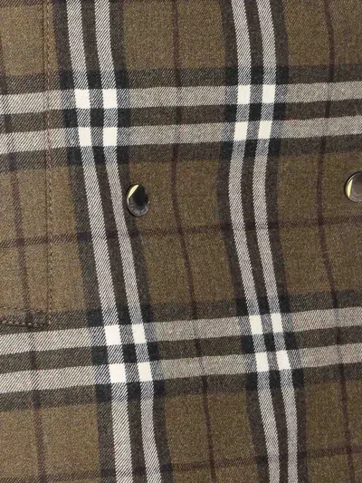 Burberry Button-embellished Checked Wool-twill Mini Skirt In Brown