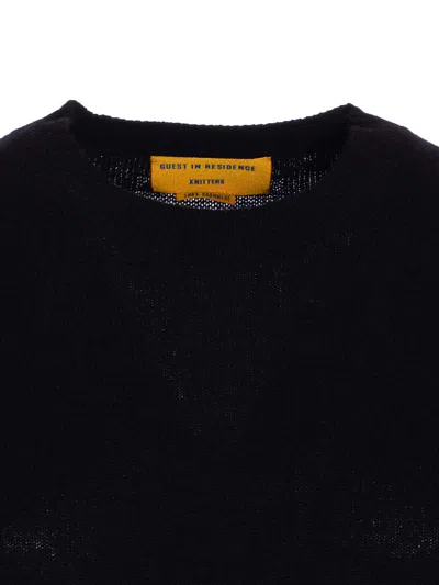 Guest In Residence Shrunken Crewneck Sweater In Cashmere In Black