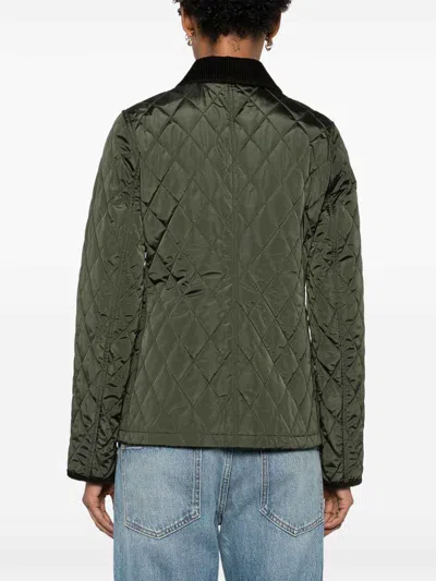 Burberry Women Nylon Quilted Jacket In Green