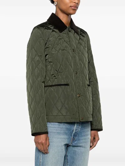 Burberry Women Nylon Quilted Jacket In Green