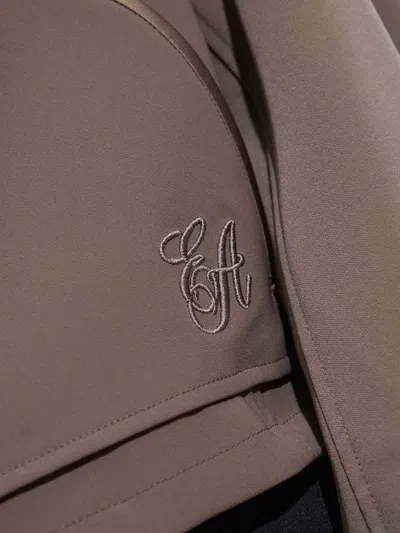 Emporio Armani Technical Cady Blouson With Logo Embroidery In Gray
