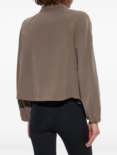 Emporio Armani Technical Cady Blouson With Logo Embroidery In Gray