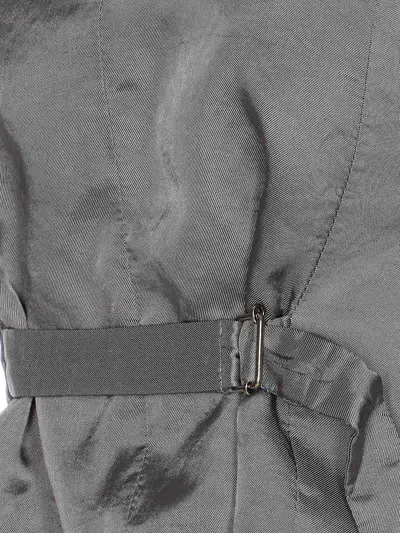 Mm6 Maison Margiela Mm6 By Maison Margiela Satin-finish Grey Gilet With Structured Belt In Gray