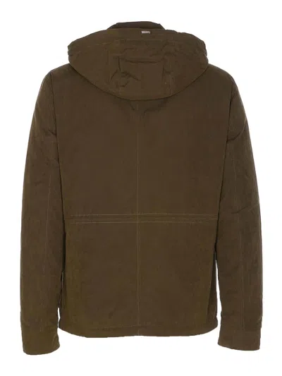 Herno Long Sleeve Hooded Padded Parka Jacket In Green