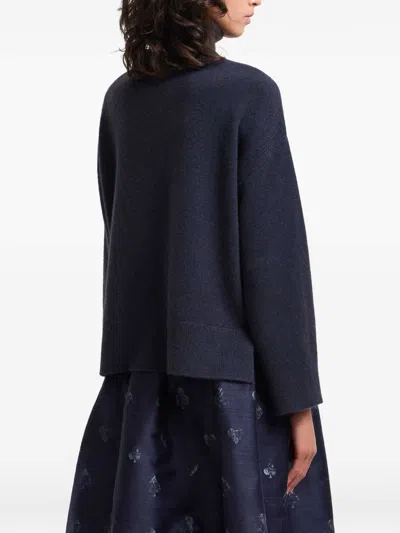 Emporio Armani Yak Wool Blend Sweater Woman In Blue