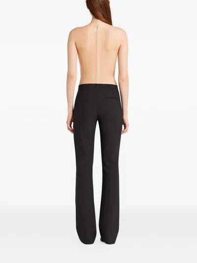 Courrèges Illusion Mesh And Duchesse-satin Bodysuit In Black