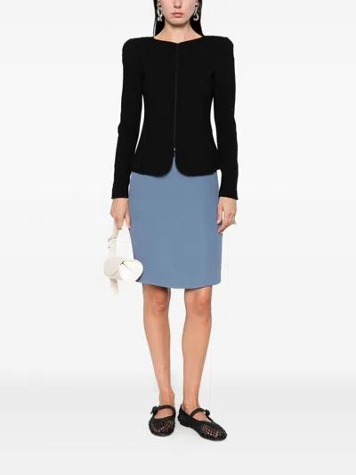 Emporio Armani Cotton Blend Blazer Jacket In Black