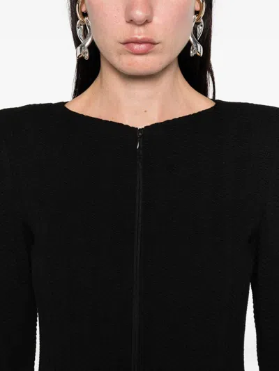 Emporio Armani Cotton Blend Blazer Jacket In Black