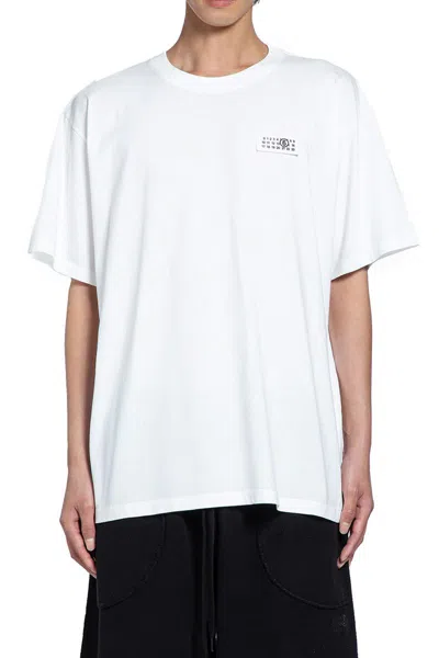 Mm6 Maison Margiela T-shirt With Number Patch In Gray