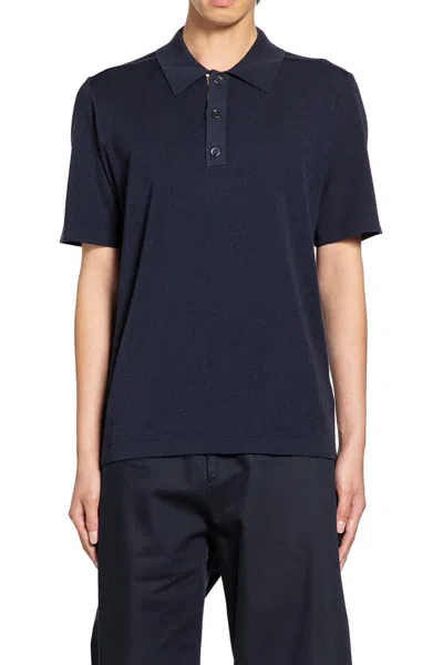 Burberry Wool Polo Shirt In Blue
