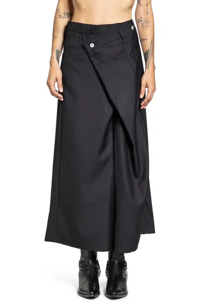 Junya Watanabe Asymmetric Patch Pocket Skirt In Black