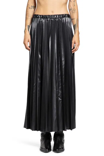 Junya Watanabe Pleated Detail Skirt In Black