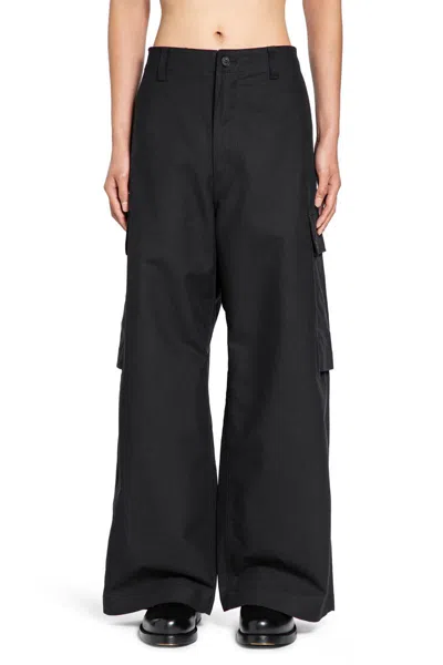 Comme Des Garçons Homme Deux Wide Trousers In Cotton In Black