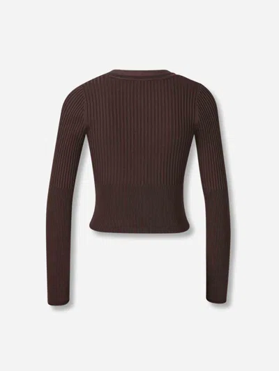 Simkhai Ribbed-knit Cardigan In Burgundy
