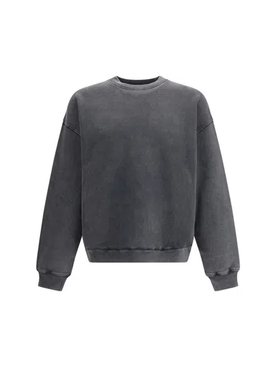 Axel Arigato Anthracite Grey Typo-embroidered Jersey Sweatshirt In Gray