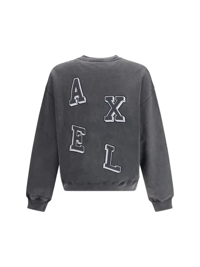 Axel Arigato Anthracite Grey Typo-embroidered Jersey Sweatshirt In Gray