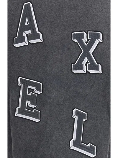 Axel Arigato Anthracite Grey Typo-embroidered Jersey Sweatshirt In Gray
