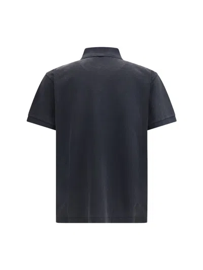 Balenciaga Cotton Piquet Polo Shirt With Lion Embroidery In Black
