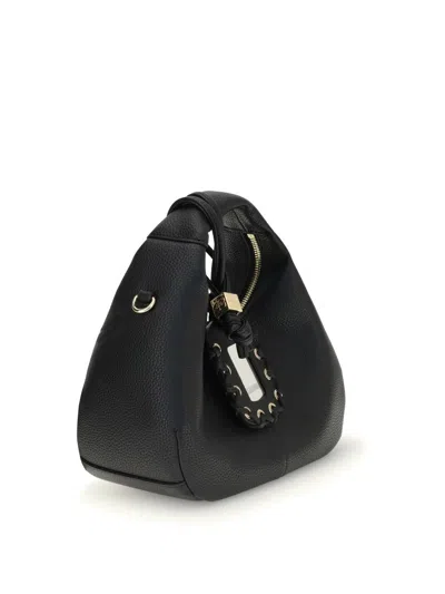 Ganni Black Handbag With Removable Shoulder Strap And Pendant With Logo In Faux-leather Woman In Black