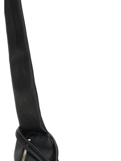 Ganni Black Handbag With Removable Shoulder Strap And Pendant With Logo In Faux-leather Woman In Black