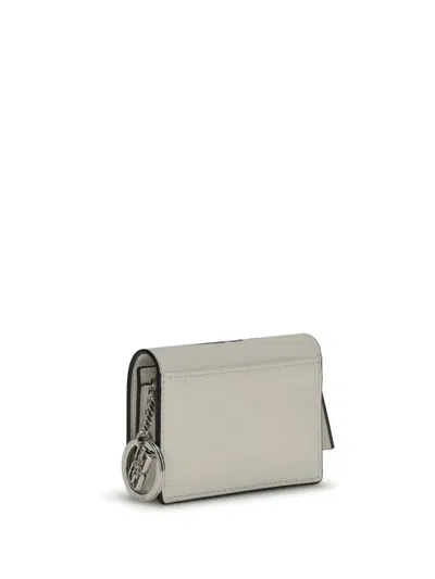 Ganni Card Holder With Flap Cat Signatur In White