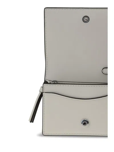 Ganni Card Holder With Flap Cat Signatur In White