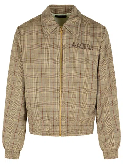 Amiri Virgin Wool Blend Jacket With Point Collar In Multi