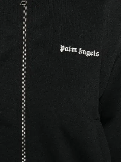 Palm Angels Stylish Bomber Jacket Contrast Stripe In Black