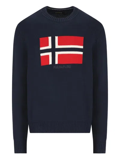 Napapijri Crew-neck Sweater In Blue
