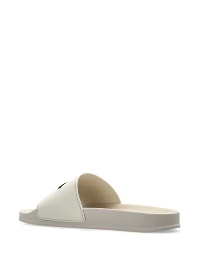 Palm Angels Logo Rubber Slides In Neutral