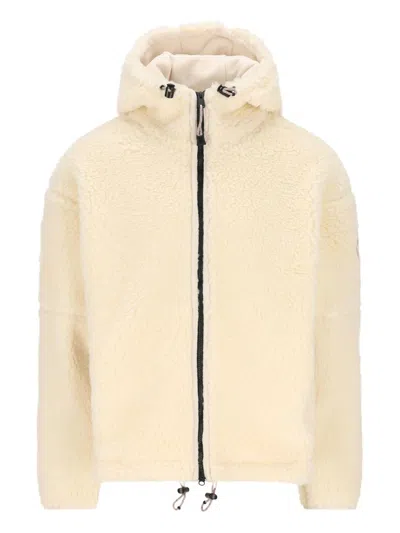 Napapijri Hooded Fleece Jacket In Neutral