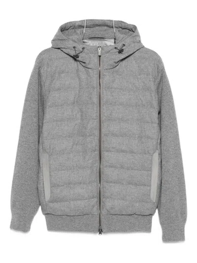 Paul & Shark Hooded Zip-fastening Sweater In Gray
