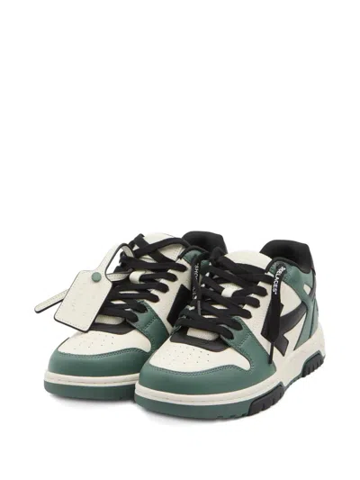 Off-white Casual Sneakers For Everyday Wear In Green