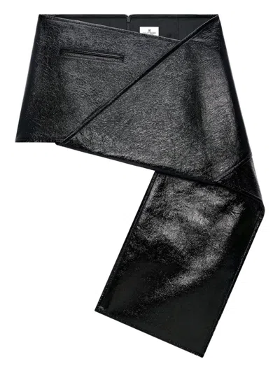 Courrèges Asymmetric High Waist Mini Skirt In Black