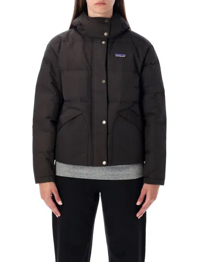 Patagonia Downdrift Recycled Down Jacket With Removable Hood In Black