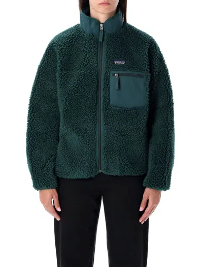 Patagonia Retro Inspired High Collar Jacket In Brown