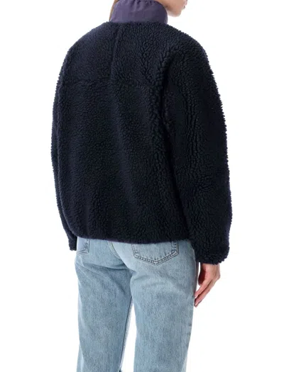 Patagonia Casual Fleece Texture Jacket With High Collar In Black