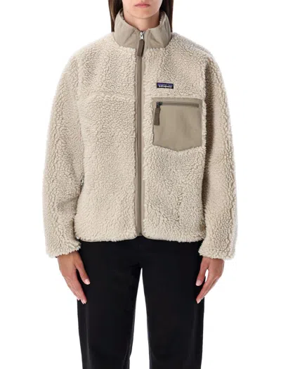 Patagonia Retro Style Jacket High Collar In Neutral