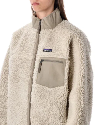 Patagonia Retro Style Jacket High Collar In Neutral