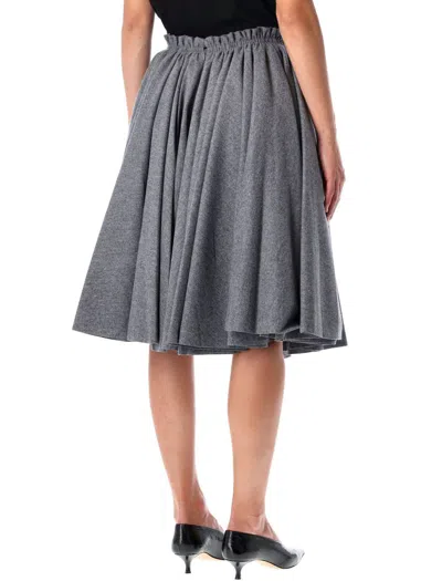 Ami Alexandre Mattiussi Grey Wool Midi Corolla Skirt Grey In Gray