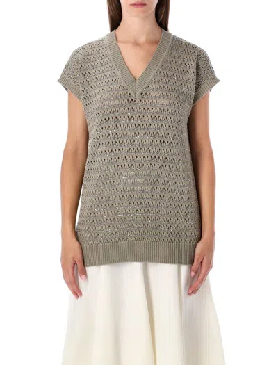 Fabiana Filippi Knit Crochet In Brown
