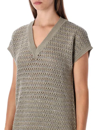 Fabiana Filippi Knit Crochet In Brown