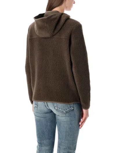 Patagonia Hooded Retro Fleece Jacket In Brown