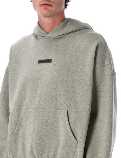 Fear Of God Essential Classic Fleece Hoodie Concrete Heater In Brown