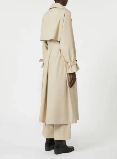 Weekend Max Mara Max Mara Weekend Long Waterproof Jacket In Barley With Belt In Neutral
