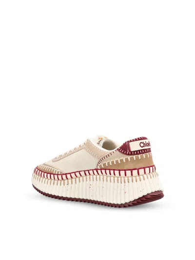 Chloé Nama Textured-sole Lace-up Sneakers In Multi